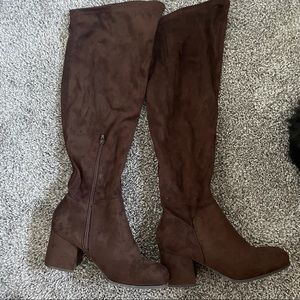 Knee high suede style boots